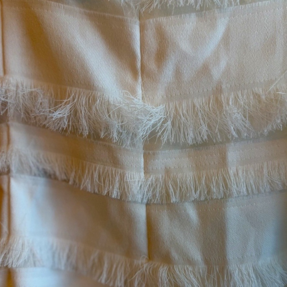 Princess Polly Molina White Solid Fringe Ruffle Mini Dress Sleeveless Zip US 6 - Picture 6 of 12